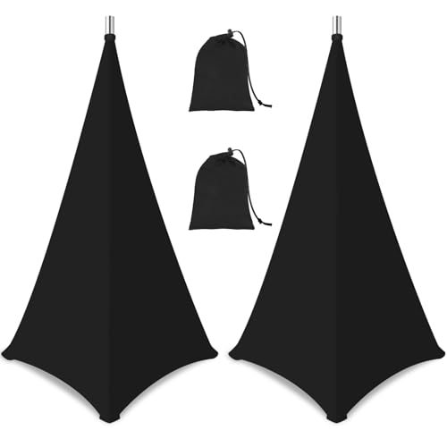 Speaker Stand Cover-Speaker Cloth with 360 Degree Cover, Speaker Tripod Scrim Cover for Speaker/Lighting with Free Travel Bag, 2 Pack Black - color: black, size: 2-pack