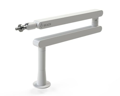 BEACN Mic Stand (Light) - Low Profile Adjustable Boom Arm, 360° Mount - color: Light