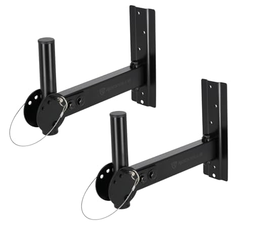 Rockville RPW30 Adjustable Wall Mount Bracket Pair for PA Speakers, 110 lb | Heavy Duty Steel, 110 lb Capacity Each, Horizontal and Vertical Tilt, Includes Mounting Hardware, for PA Speaker Installation - style: Tilt and Swivel