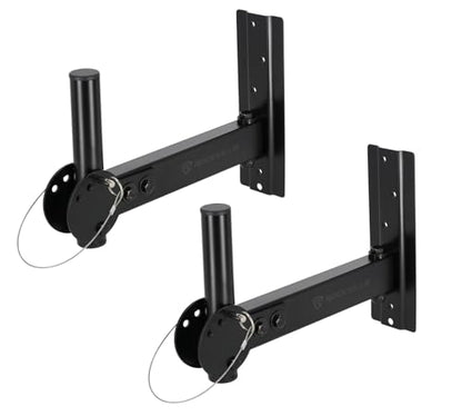 Rockville RPW30 Adjustable Wall Mount Bracket Pair for PA Speakers, 110 lb | Heavy Duty Steel, 110 lb Capacity Each, Horizontal and Vertical Tilt, Includes Mounting Hardware, for PA Speaker Installation - style: Tilt and Swivel