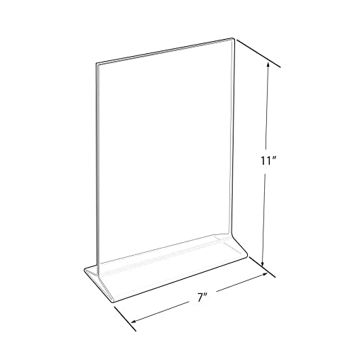Azar Displays 142714 7-Inch Width by 11-Inch Height Top-Load Acrylic Sign Holder, 10-Pack - size: 7 in W x 11 in H Vertical