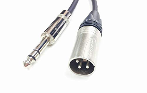 Custom Cable Connection 3 Foot Neutrik NC3MXX Male XLR to Neutrik Rean NYS228 1/4 Inch (6.35mm) TRS Balanced Pro Audio Cable - size: 3 Foot, style: Male (Black)