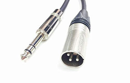 Custom Cable Connection 25 Foot Neutrik NC3MXX Male XLR to Neutrik Rean NYS228 1/4 Inch (6.35mm) TRS Balanced Pro Audio Cable - size: 25 Foot, style: Male (Black)