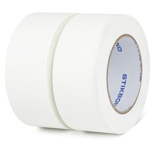 Heavy Duty White Gaffers Tape 2 inch x 30 Yards - 2 Pack Easy to Rip No-Residue Cloth Tape for Stage, Events