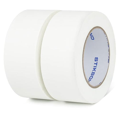 Heavy Duty White Gaffers Tape 2 inch x 30 Yards - 2 Pack Easy to Rip No-Residue Cloth Tape for Stage, Events