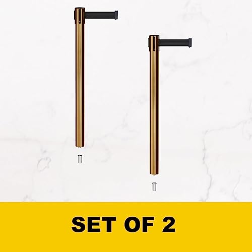 Montour Line MX630SK Retractable Belt Barrier Stanchions, Set of 2 - color: Green, size: 7.5 ft