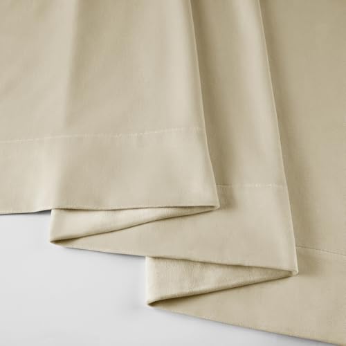 HPD Half Price Drapes Signature Grommet Blackout Velvet Curtains 84 Inches Long Heat & Full Light Blocking Blackout Curtains for Bedroom & Living Room (1 Panel), 50W x 84L, Ecru - color: Alabaster Beige, size: 50"W x 84"L (Pack of 1)