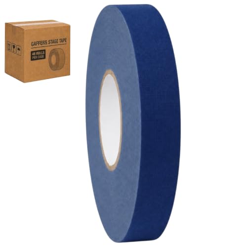 GGR Supplies CGT-80 Gaffers Stage Tape, Dark Blue, 1 in x 60 yd, 48-Pack | 12 Mil Low-Gloss Cloth, Clean Removal from Most Surfaces, Water and Abrasion Resistant, Cable Management, Film, Photography - color: Dark Blue, size: 1 in. (Pack of 48)