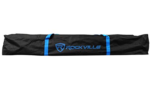 Rockville RVSS2 Lighting Stands for Moving Head/Spot Bundle with Up-Lights | Rechargeable Battery Up-Light Pair, White LED DMX Wash, 2 ACC5 Shelves, 2 RSC7W White Scrims, Gobo/Beam, Remotes, 8-Items