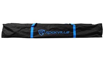 Rockville RVSS2 Lighting Stands for Moving Head/Spot Bundle with Up-Lights | Rechargeable Battery Up-Light Pair, White LED DMX Wash, 2 ACC5 Shelves, 2 RSC7W White Scrims, Gobo/Beam, Remotes, 8-Items