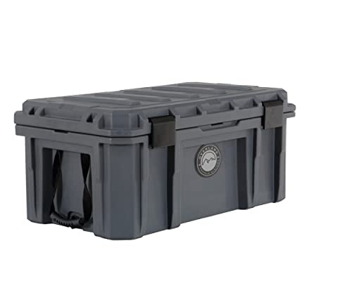 Overland Vehicle Systems 40100011 Dark Gray 95 QT Dry Box Storage with Drain and Bottle Opener | Waterproof Seal | Heavy-Duty Latches and Nylon Handles | Keeps Gear Safe, Dry and Organized - size: 95 QT Dry Box
