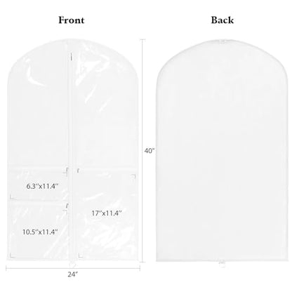 Univivi 40 Inch Dance Costume Garment Bags for Dancers, White, 8 Pack - color: White, size: 8 Pack