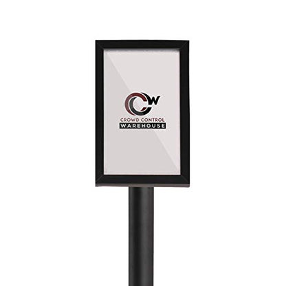CCW 7 X 11" Vertical Pedestal Floor Sign Frame, Black Powder Coated Steel - color: Black Powder Coated Steel, size: 7 x 11 Inch Vertical