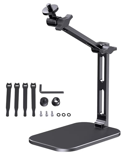 Desktop Heavy Duty Mic Arm Stand with Silent Mute Knob for Shure SM7B | 2.68lbs Max Heavy Duty Microphone Mount Boom Arm, Compatible with Rode PodMic, for Podcast Gaming Streaming Office Desk Setup