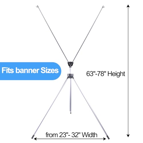 Adjustable X Banner Stand, Fits 23 to 32 Inch Wide and 63 to 78 Inch Tall Banners, Portable Display with Carrying Bag, Perfect for Trade Shows, Exhibitions, Conferences and Events, 6 Pack - size: 6 Pack Best Selling Banner Stand