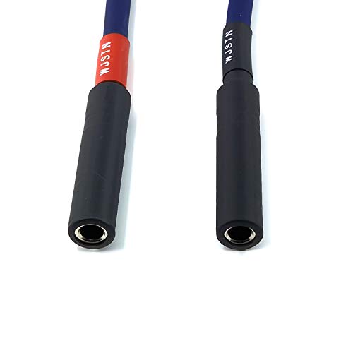 WJSTN 1/4 Inch TS Female to Right-Angle Speakon Speaker Cable, 6.35mm Mono to Right-Angle Twist Lock Speakon Audio Cord, 2 Pack 6IN
