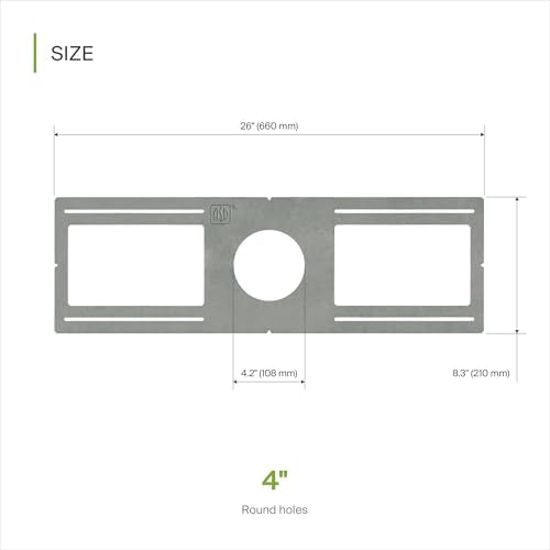 ASD 6 Pack New Construction Mounting Plate Round Hole - 4 Inch Flat Galvanized Steel Wafer Light Rough in Plate, Shallow Light Fixture Mounting Bracket for LED Recessed Lighting - color: Symmetric 4", size: 6 Pack
