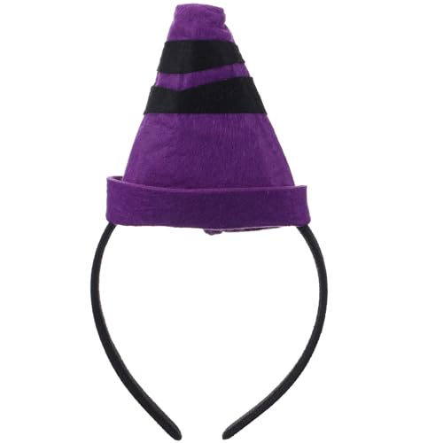 Crayon Headband Costume Felt Cone Crayon Hat 3D Cute Hairband for Women Teachers Art Theme Dress Up Outfit for - color: Purple