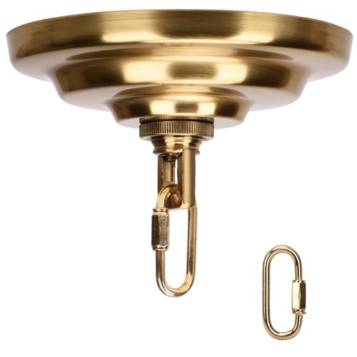 KC&KST 5" Ceiling Light Cover Plate Canopy Kit - Heavy Duty, Black Steel Cover for Chandelier/Pendant/Swag Light, Includes Loop, Cross Bar and Mounting Screws (Bronze) - color: Bronze