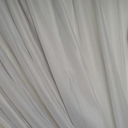 TABLECLOTHSFACTORY 10FT Fire Retardant Silver Sheer Voil Curtain Panel Backdrop - Premium Collection - color: Silver, size: 120"W x 120"L (Pack of 1)