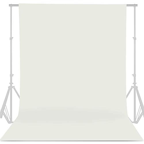 GFCC Ivory Backdrop Photography Background - 6FT x 10FT Photo Backdrop for Photoshoot Photography Video Recording Background Screen Picture Curtain | Versatile Screen for Studio, Video Recording, Portrait, Parties, Non-Reflective, Polyester, Easy Hang, Hi