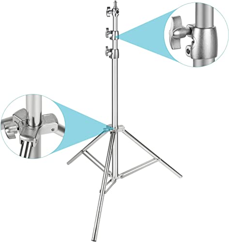 NEEWER 2PCS Light Stand Kit, 79"/200cm Stainless Steel Heavy Duty Tripod Stand with 1/4" to 3/8" Adapter for Studio Softbox, Monolight, Reflector - style: 200cm/2-Pack