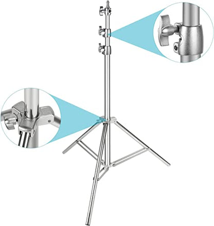 NEEWER 2PCS Light Stand Kit, 79"/200cm Stainless Steel Heavy Duty Tripod Stand with 1/4" to 3/8" Adapter for Studio Softbox, Monolight, Reflector - style: 200cm/2-Pack