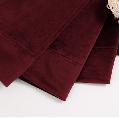 BGment Velvet Living Room Curtains 84 Inches Long, 2 Panels, Burgundy Red | Black Out, Super Soft, Energy Saving, Thermal Insulated, Noise Reduce, Panels for Bedroom, Back Tab Rod Pocket, 42 x 84 Inch - color: Red, size: 42"W x 84"L (Pack of 2)