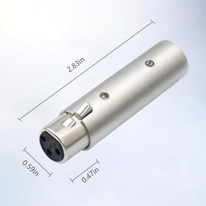 2-Pack XLR-F to XLR-M Adapter, 3 Pin Female to 5 Pin Male DMX Gender Changer, Microphone Adapter with Secure Locking for DMX& Pro Audio - color: 3Pin F to 5Pin M