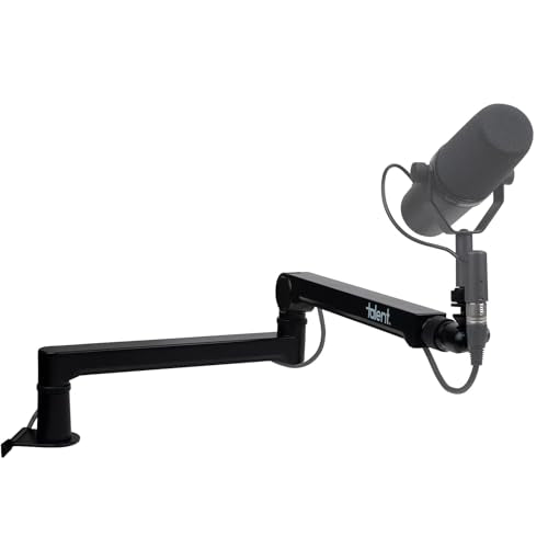 Desktop Boom Microphone/Camera Stand - Adjustable Full Motion Arm for Ultimate Mic and Camera Placement - Compatible with 3/8", 5/8", and 1/4" Mounts