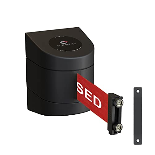 Crowd Control Warehouse Magnetic Wall Mount Retractable Belt Barrier, 15 Ft - color: THIS LINE IS CLOSED Red, size: 15 foot belt