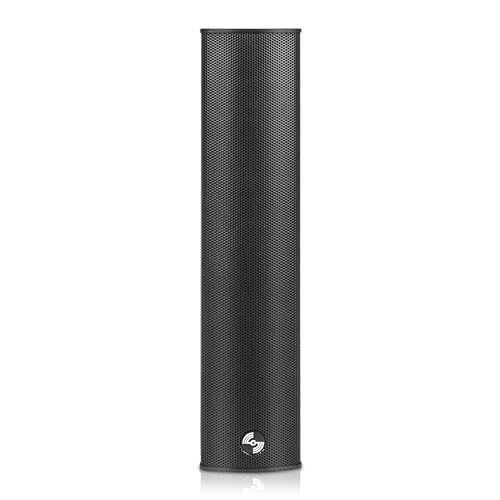 Sound Town Weatherproof Compact Aluminum Line Array Column Speaker with Wall Mount Bracket, 4 x 3 Woofers, 2 x 1.2 Dome Tweeters, Black, for Church, Indoor & Outdoor Installation (CARPO-M42B)