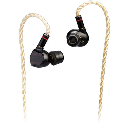 TINHIFI T7 Flagship in-Ear Monitor, Hi-Fi Earphones with 10mm Gold-Plated Dynamic Driver, Detachable MMCX Cable, Noise Isolating IEM, Premium Sound Quality for Audiophiles, Musicians - Black