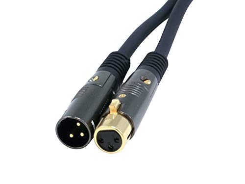 Monoprice Premier Series XLR Male to XLR Female - 35ft - Black - Gold Plated 16AWG Copper Wire Conductors Microphone & Interconnect - size: 35ft, style: Premier Series