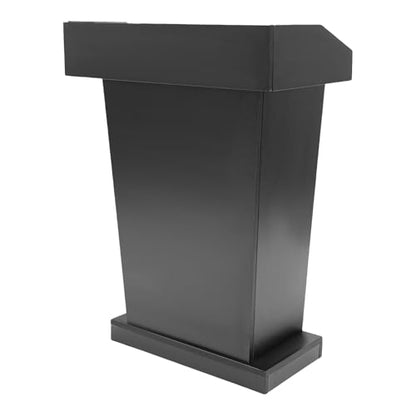 Free Standing Wooden Lectern Podium, Classic Black Presentation Stand for Church Services, Classroom Lectures, and Business Conferences, Portable Desktop Design, 27.5”W x 37.5”H