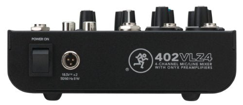 Mackie 402VLZ4, 4-channel Ultra Compact Mixer with High Quality Onyx Preamps | Onyx preamps with 2-band EQ and sealed rotary controls for broadcasting, live events and studio recording - style: 4-Channel