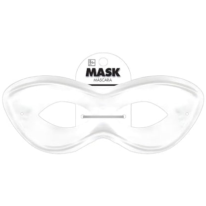 White Super Hero Fabric Eye Mask - 2.87" x 8.25" - Durable, Comfortable & Perfect Fit - Ideal for Parties, Cosplay & More - color: White