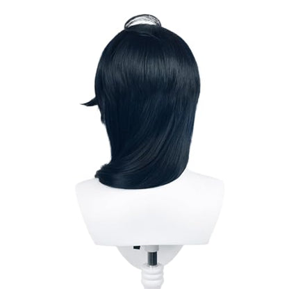 Black Highlight White Curly Regrator Cosplay Wig Heat Resistan Synthetic Fiber Hairs for Uniex Adult Halloween Christmas Cos Party Replacement Wigs - color: Black Highlight White Curly