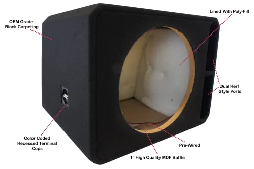 18" Subwoofer Box Single Vented Port Empty Sub Enclosure Harmony Audio | Fits 18 inch woofers, unloaded universal design, ported bass output, sturdy build for car, truck and home theater installs