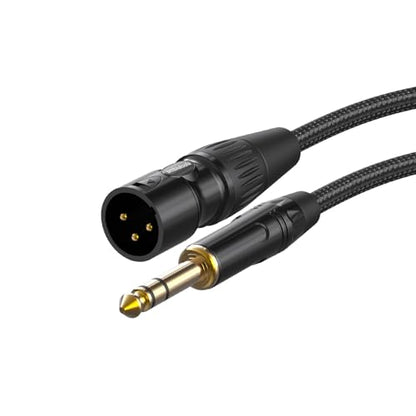 XLR to 1/4, TRS to XLR Male 3ft, Quarter Inch (6.35mm) to XLR Nylon Braided - size: XLR Male 3ft 1Pack
