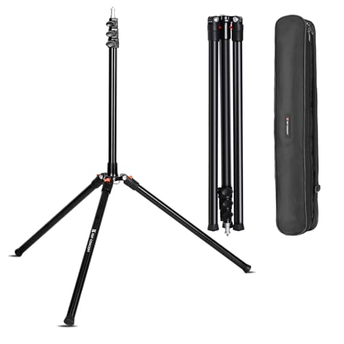 K&F CONCEPT 86.6 inch/2.2m Light Stand with Storage Bag, Aluminium Photography Tripod for Reflectors, Softboxes, Flash, Strobe Lights, Umbrellas, Compact Lightweight Light Tripod | Aluminium Photography Tripod for Reflectors, Softboxes, Flash, Strobe Ligh