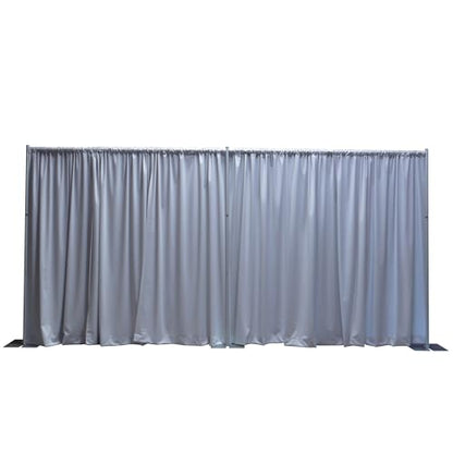 OnlineEEI Pipe & Drapes Portable Stand Kit, 8FT x 20FT Photo Backdrop Set with Portable Stand, Photography Background for Weddings, Birthday Parties, Business Events (Silver) - color: Silver