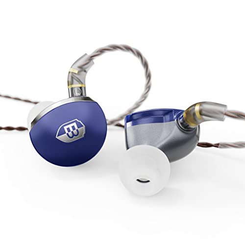 BASN MTPro 14.5mm Planar HiFi in Ear Monitors Headphones (Navy Blue) | professional planar driver iem earbuds, cnc craft, 4-core litz OCC cable, carry case, memory foams, for musicians use - color: Navy Blue