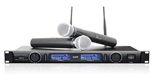 Technical Pro WM1201 Professional 2-Channel UHF Dual Wireless Microphone System
