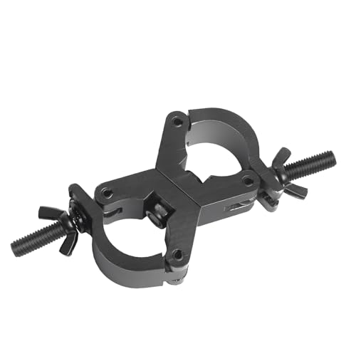 Lighting Truss Swivel Coupler Clamps for Lights, Quick Release Dual Head Truss O Clamp, 30mm-35mm Dual Swivel Tube Clamp, Wrap Around Pipe Clamp Mounting Bracket(Black) - color: Dual Swivel Dg010-8, size: 29-35mm 80kg