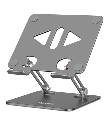Aoviho Tablet Stand for Desk,Adjustable Tablet Holder, Grey - color: Grey
