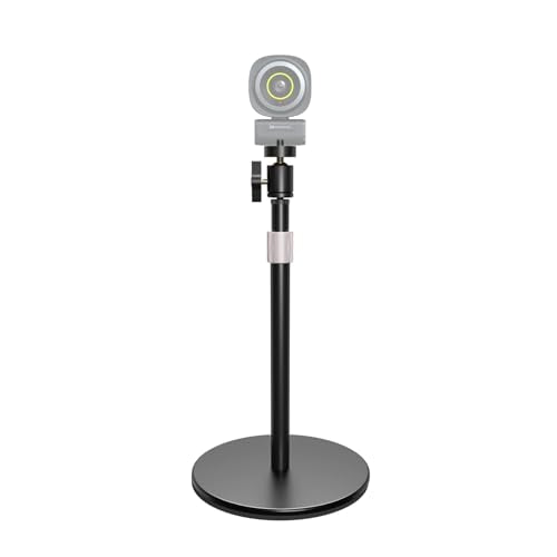 NearStream Webcam Stand for Desk with Weighted Base and 360° Ball Head | 10.2-17" Adjustable Height, 1/4-Inch Mount and 3-Pound Load Capacity for Webcams, Microphones and Lights in Streaming Setups