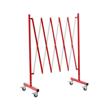 TRUNK 8ft Expandable Metal Barricade, Mobile Safety Gate, Red and White | High-visibility red/white finish for heavy-duty outdoor & warehouse safety - size: 8 FT Red and White-41 in(L-H)