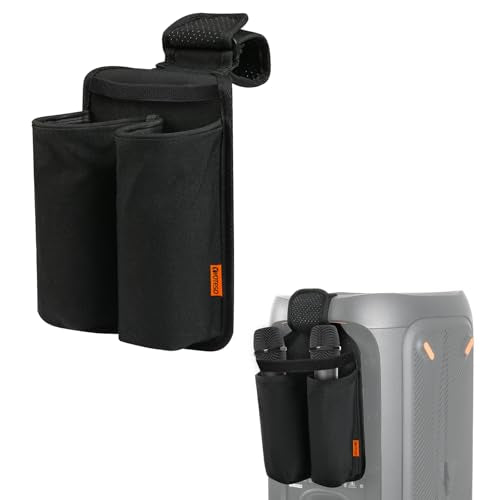 Wireless Microphone Case, Dual Microphone Holder & Mic Bag, Compatible with JBL Wireless Two Microphone System & JBL Partybox 110/120/310/320/710, Protective Cover for Handheld Mics - Bag Only