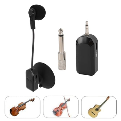 Tangxi 2.4G Wireless Instrument Microphone,360° Rotation Clip on Instrument Microphones Pickup System, Full Directional Condenser Mic for Saxophone Guitar Violin Cello Accordion
